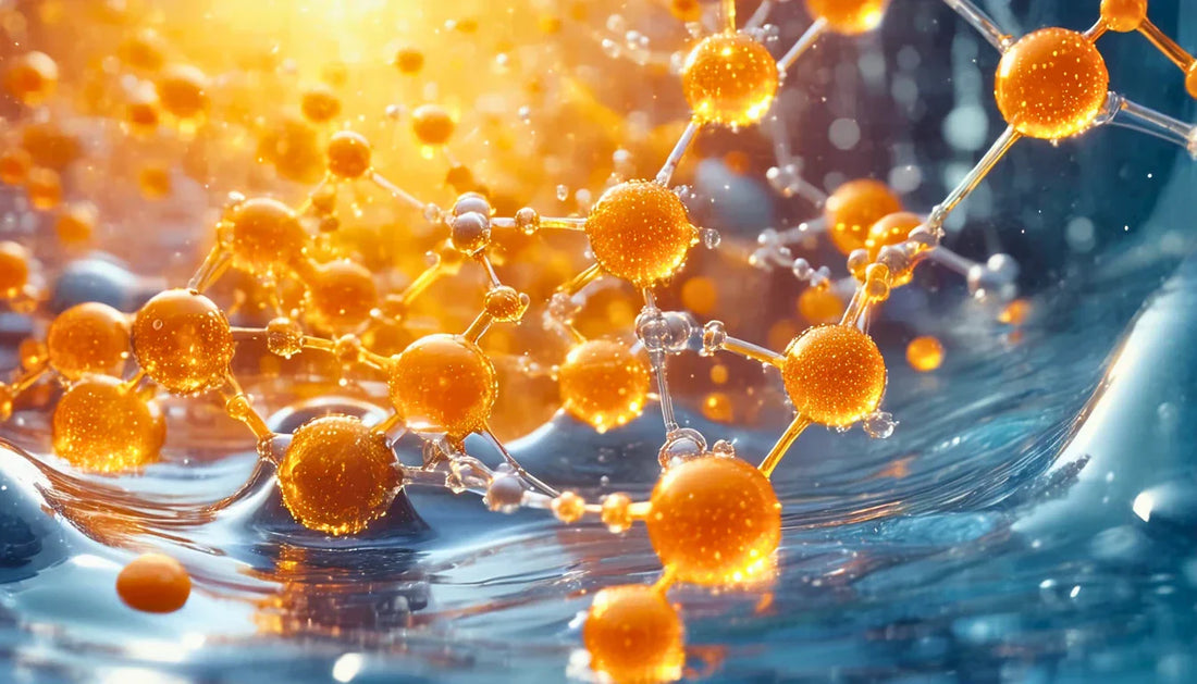 3D molecular diagram of surfactant action at oil-water interface