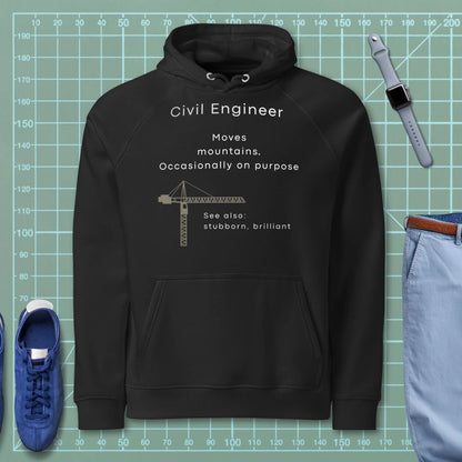 Définition d'ingénieur civil | Sweat à capuche Raglan Eco Construction lourde