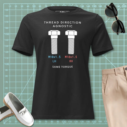 Women's Thread Direction Agnostic Tee | LH vs RH Torque | Relaxed Fit Premium Cotton