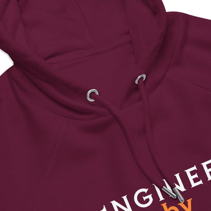 Hood close up of red hoodie for enginners and women in STEM.